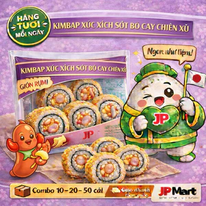 Cơm Xúc Xích Đức Mayo Phô Mai Cuộn Xù 600g - Kimbap xù ăn liền - JP Mart
