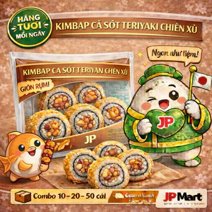 Cơm cuộn xù nhân cá hồi sốt teriyaki - kimbap chiên xù -JPMart