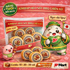 Cơm cuộn xù nhân thịt heo sốt BBQ - kimbap chiên xù - JPMart