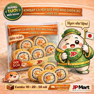 Cơm cuộn xù nhân cá hồi sốt phô mai - kimbap chiên xù - JPMart