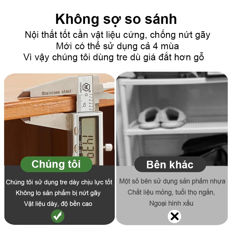 Tủ Giày Bằng Mây Tự Nhiên 4 Cánh Cửa Kết Hợp Ngăn Để Hở Thông Minh Tiết Kiệm Diện Tích