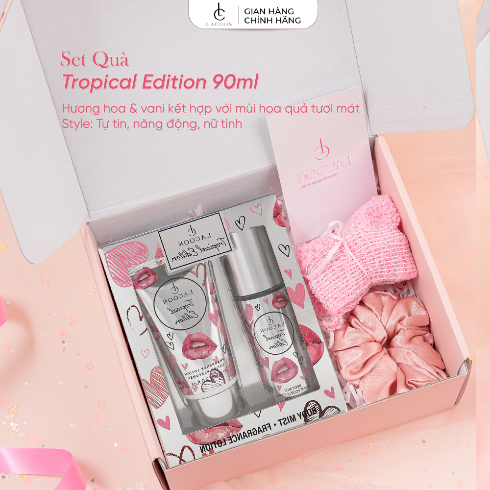 Set Quà Tặng LACOON Body Mist & Body Lotion - Hương Nước Hoa Dưỡng Da Chính Hãng