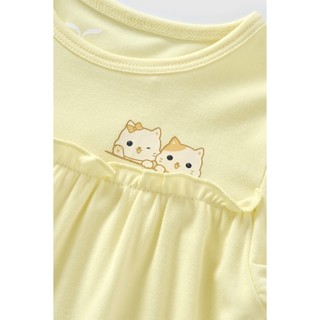 Bộ thun ngắn tay chất liệu petit cho bé gái Rabity 960.093