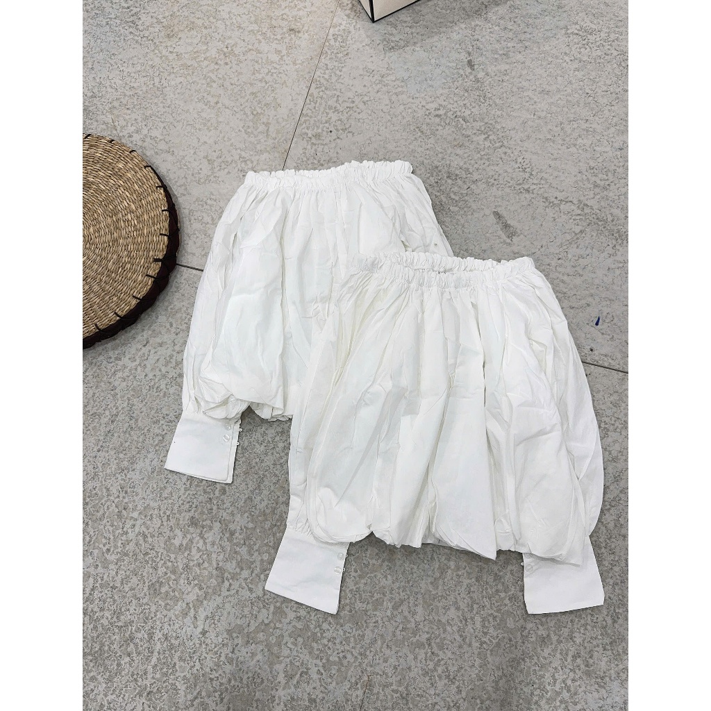 Áo sơ mi trễ vai tiểu thư hàng QC A4734