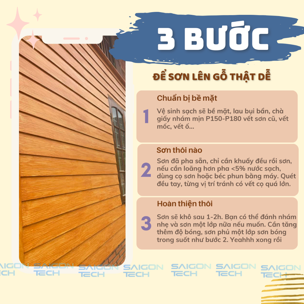 🔥Sơn Gỗ Gốc Acrylic 2in1, Trang Trí, Phủ Bóng Gỗ Màu Cánh Gián Walnut, Chống Mốc Mối Mọt, Chống Nước