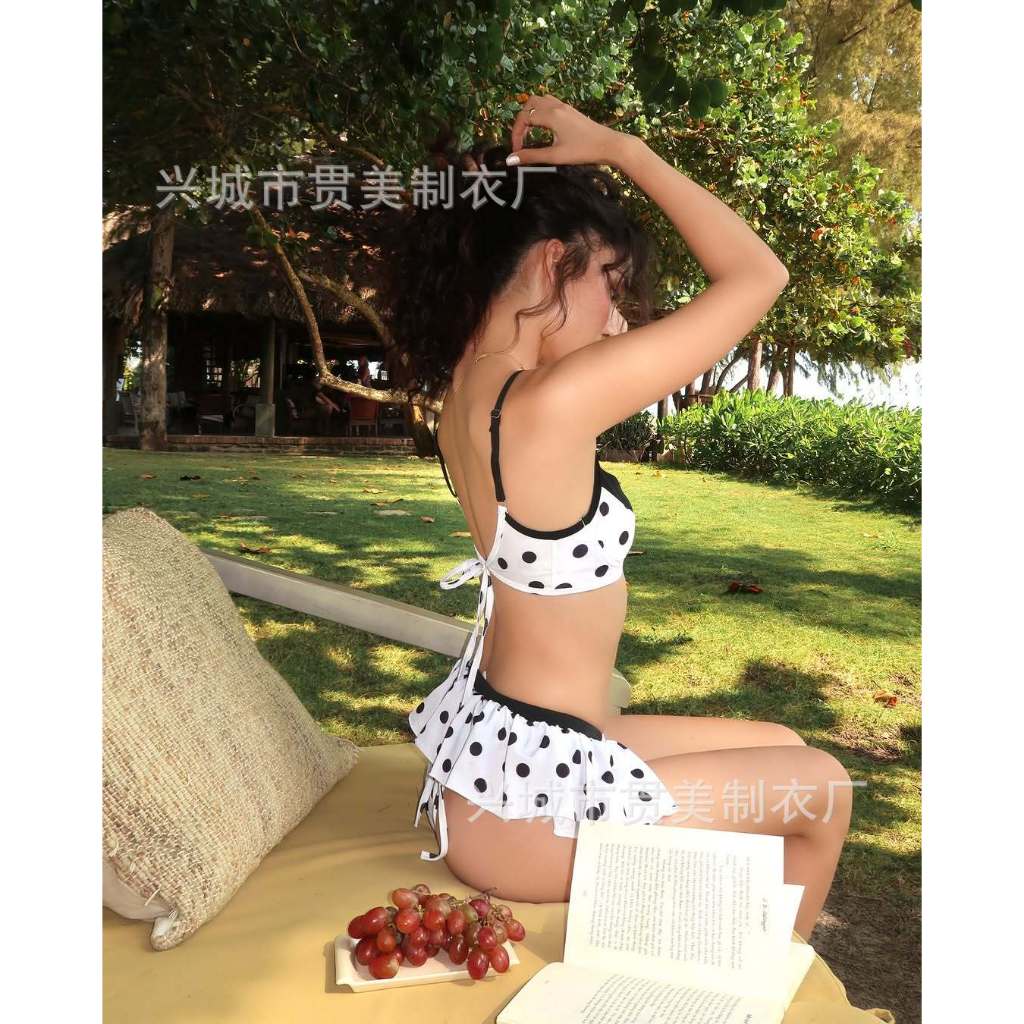 [Sẵn] 2Soonsumff Bikini hai mảnh họa tiết chấm bi hai dây có đệm ngực sexy, bộ đồ bơi cao cấp gợi cảm phong cách vintage