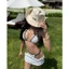 2Soonsumff Bikini 3 mảnh họa tiết chấm bi buộc dây kèm chân váy sexy, bộ đồ bơi cao cấp phong cách Y2K cho nữ
