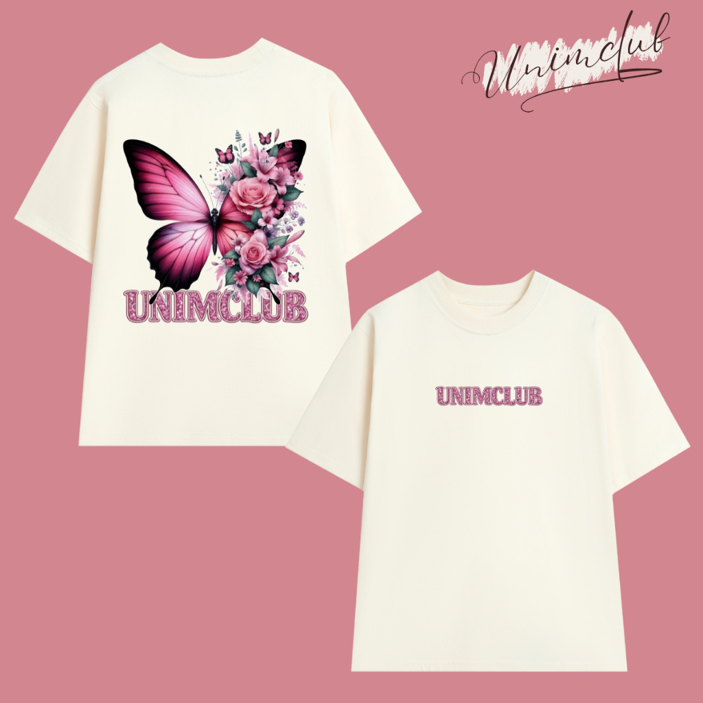 [VẢI 250 GSM] Áo Thun Hoa Hồng Rose Butterfly Unisex Local Brand Unim Club Cotton 100% Định Lượng Vải 250 GSM