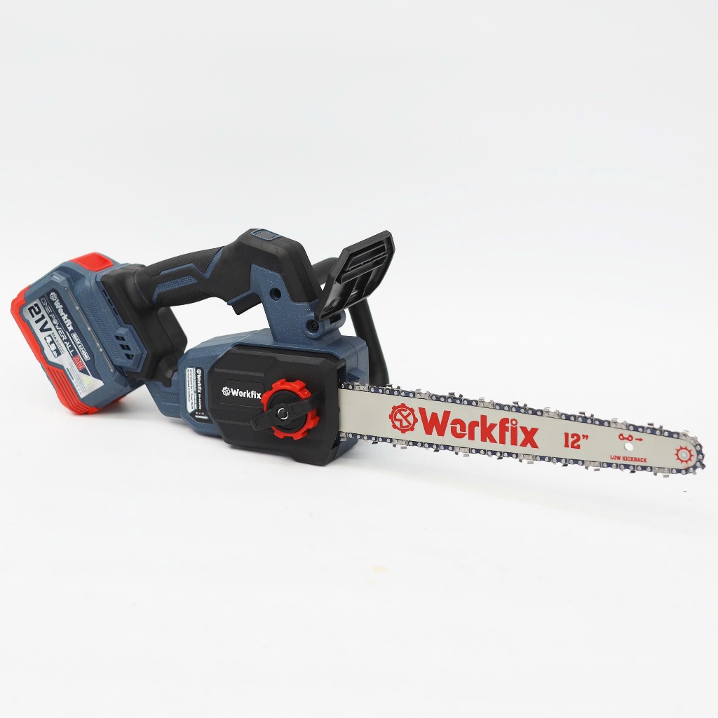 Máy cưa xích pin WORKFIX WF-CX12PRO, Lam xích 12inch 305mm, Không chổi than, Có tra nhớt tự động
