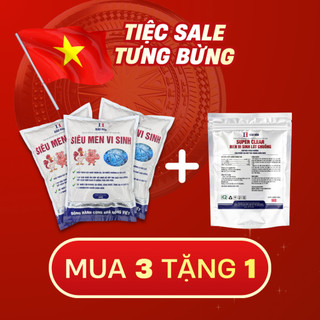 Combo 3 Gói Siêu Men Vi Sinh Bảo Hân Tặng 1 Men Rắc Chuồng
