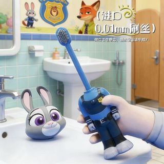 Homee.cok Bàn Chải Đánh Răng Trẻ Em Hình Thú Dễ Thương – Bàn Chải Cho Bé Lông Mềm, Tay Cầm Chắc Chắn