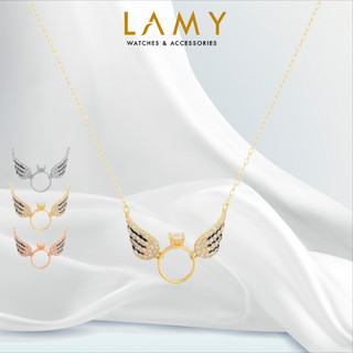 Dây chuyền đôi nam nữ LAMY cánh thiên thần tình yêu Angel Ring Necklace 6446