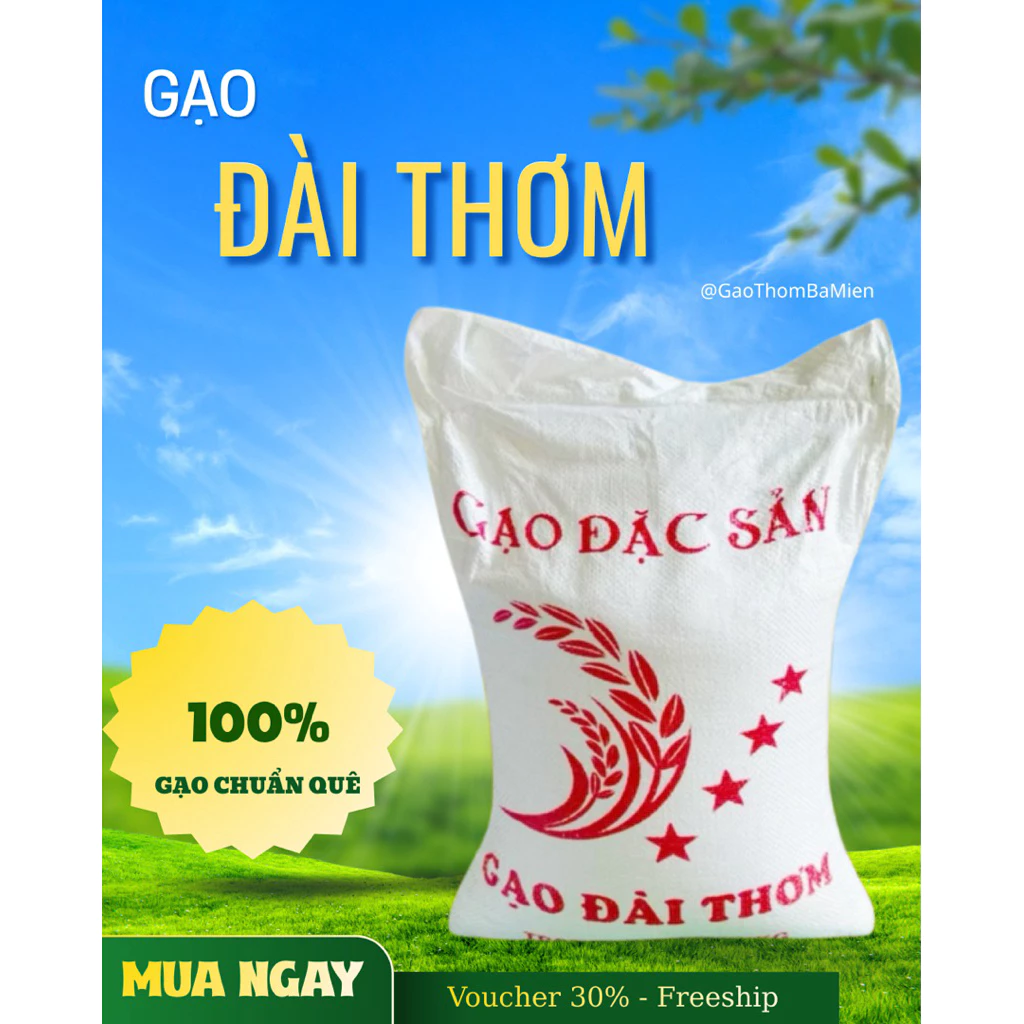 GẠO ĐẶC SẢN ĐÀI THƠM - GẠO QUÊ CHUẨN (Thơm Nhẹ , Dẻo Vừa , Đậm Vị)