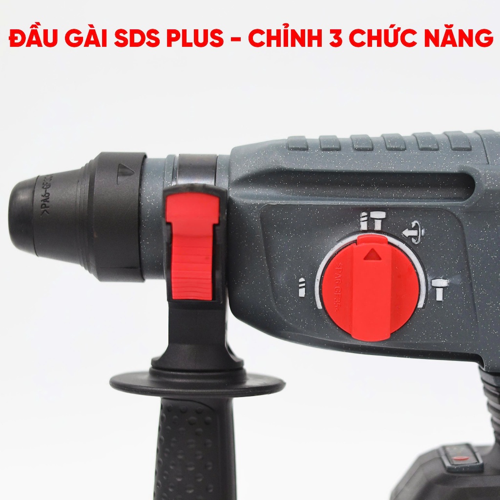 Máy khoan đục bê tông pin WORKFIX WF-RH2326BL, Lực đập 2.3j, Không chổi than, Chân pin phổ thông