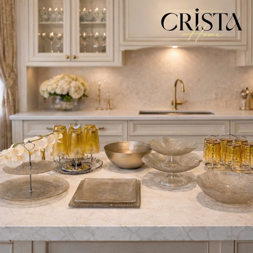 ✨ BỘ SƯU TẬP CỐC – BÁT – ĐĨA ÁNH VÀNG BẠC TÀI LỘC CRISTA HOME ✨ Sang trọng • Tinh tế • Rực rỡ tài lộc đầu năm