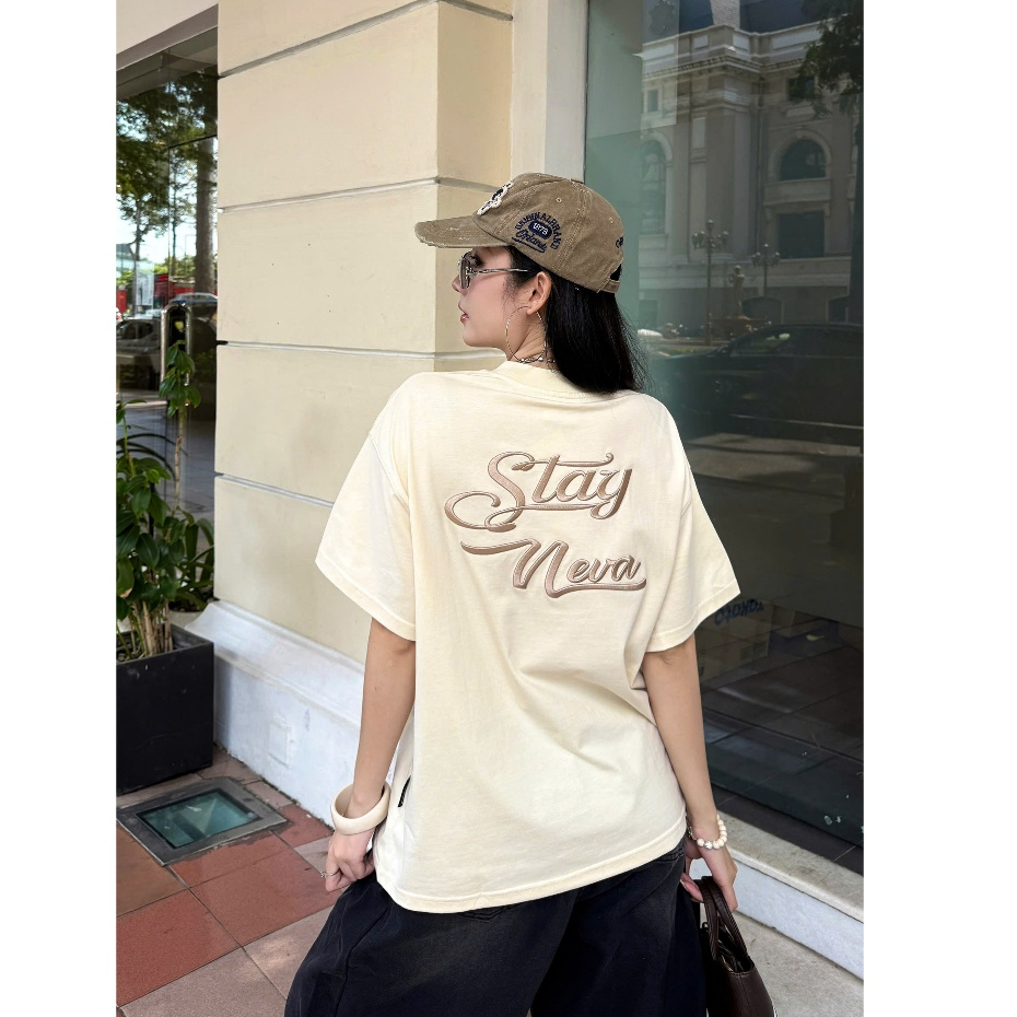 Áo Thun Stay Neva Boxy Tee Nevasome Cotton 250gsm Local Brand Tay Lỡ Form Boxy Rộng Nam Nữ