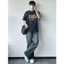 Quần jean nam FABUMAN ống suông chất jean không phai cạp cao Màu xanh xám đen RETRO bigsize
