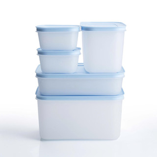 Bộ trữ đông tuppeware 5 hộp nắp xanh dương