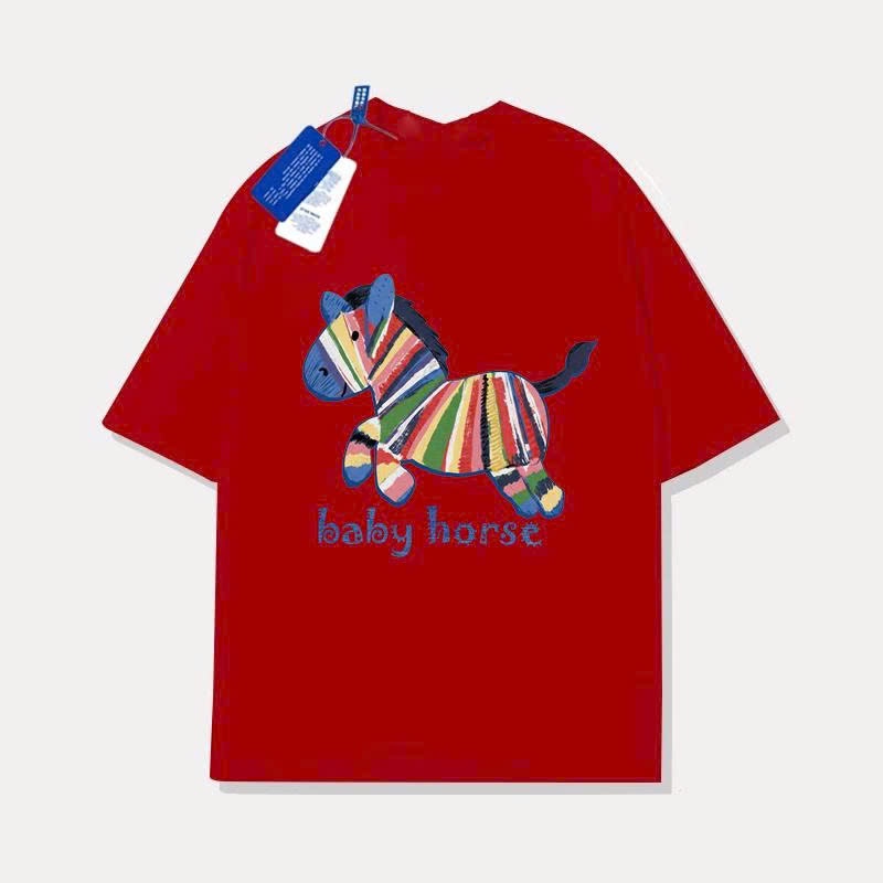 Áo thun Stee Cổ tròn RAINBOW BABY HORSE Localbrand iCVCVNI Unisex Cotton