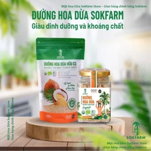 Đường mật hoa dừa hữu cơ sokfarm 300g , đường hoa dừa nguyên chất không chất tạo ngọt , vị ngọt tự nhiên