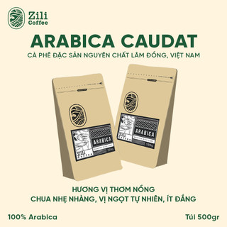 Cà Phê Arabica Cầu Đất Nguyên Chất Rang Mộc ZILI COFFEE - VỊ NGỌT XEN LẪN VỊ CHUA NHẸ  [Túi 500g]