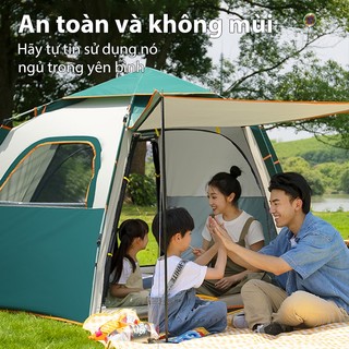 Lều cắm trại dày dặn chống thấm nước, lều tự giãn nở có mái che chống tia UV dành cho du lịch cắm trại dễ dàng mang đi