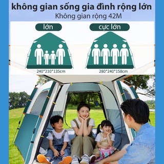 Lều cắm trại dày dặn chống thấm nước, lều tự giãn nở có mái che chống tia UV dành cho du lịch cắm trại dễ dàng mang đi