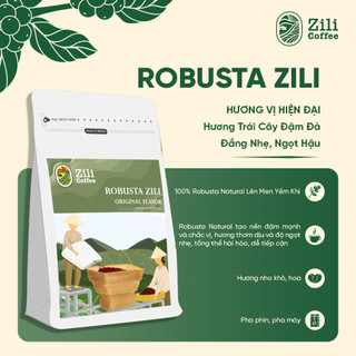[COMBO 2 Túi] Cà Phê Nguyên Chất Rang mộc Robusta Zili - Đắng đầm, Hậu ngọt [250g x 2 túi]
