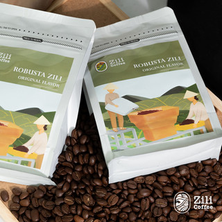Cà Phê rang mộc Robusta Zili vị ĐẮNG ĐẦM HẬU NGỌT pha phin pha máy - Di Linh Zili Coffee [250g]