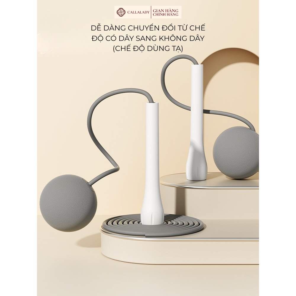 Dây nhảy thể lực Callalady 2 trong 1 dây nhảy có thể điều chỉnh tạ thể dục tại nhà giảm mỡ bụng cho mọi lứa tuổi