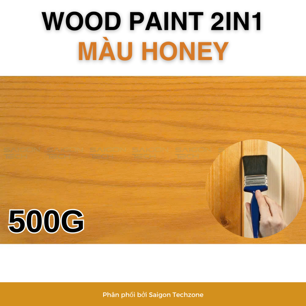🔥Sơn Gỗ Màu Vàng Honey, Gốc Acrylic 2in1, Hoàn Thiện Gỗ, Chống Mốc, Mối Mọt, Chống Nước, Lưu Vân Gỗ