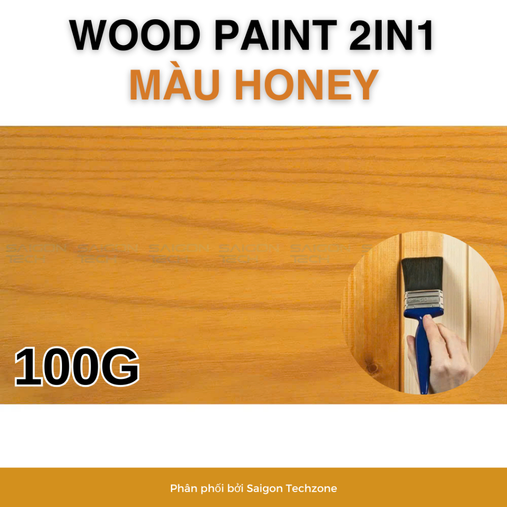 🔥Sơn Gỗ Màu Vàng Honey, Gốc Acrylic 2in1, Hoàn Thiện Gỗ, Chống Mốc, Mối Mọt, Chống Nước, Lưu Vân Gỗ