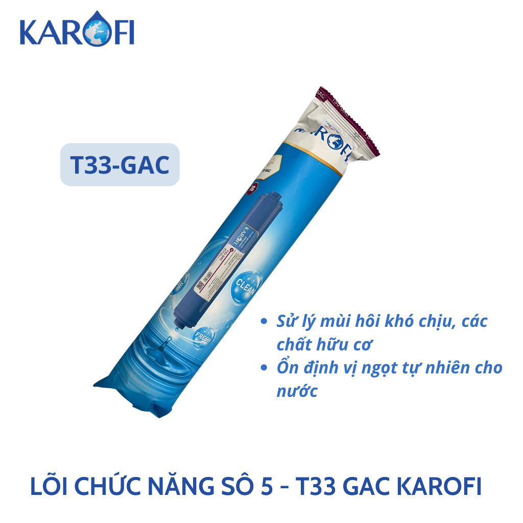 Lõi Lọc Nước Số 5 -T33 Karofi Chức Năng Bổ Sung Khoáng Tạo Vị Ngọt Thanh Mát Tự Nhiên Cho Nước-Hàng Chính Hãng