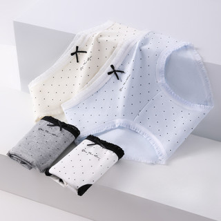Quần Lót Nữ Hoạ Tiết Chấm Bi Xinh Xắn Viền Ren Tiểu Thư, Quần Chip Mềm Thoáng Đáy 2 Lớp King Shop L-5114