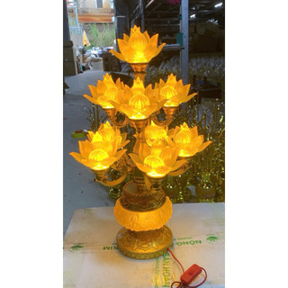 Đèn Thờ Hoa Sen Lưu Ly 5,7,9,13 Bông Cao Cấp, Đèn Thờ Hoàng Gia Cổ Điển, Bình đúc Trang Trí Bàn Thờ Phật Gia Tiên