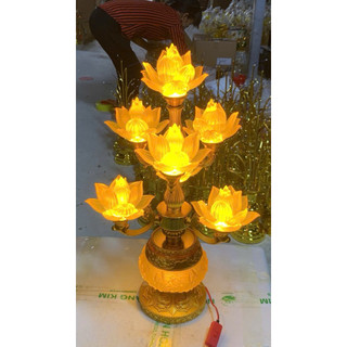 Đèn Thờ Hoa Sen Lưu Ly 5,7,9,13 Bông Cao Cấp, Đèn Thờ Hoàng Gia Cổ Điển, Bình đúc Trang Trí Bàn Thờ Phật Gia Tiên