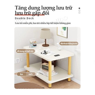 Nido Tủ Đầu Giường 2 Tầng Chân Gỗ - Bàn Trà Sofa Đa Năng Decor Phòng Ngủ Xinh Xắn (Đủ Size)
