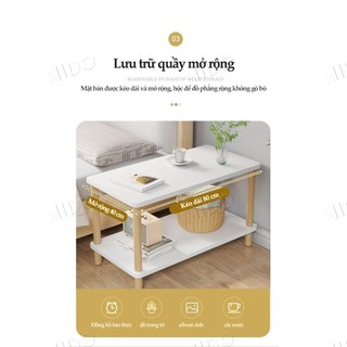 Nido Tủ Đầu Giường 2 Tầng Chân Gỗ - Bàn Trà Sofa Đa Năng Decor Phòng Ngủ Xinh Xắn (Đủ Size)
