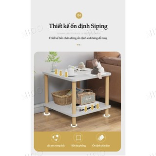 Nido Tủ Đầu Giường 2 Tầng Chân Gỗ - Bàn Trà Sofa Đa Năng Decor Phòng Ngủ Xinh Xắn (Đủ Size)