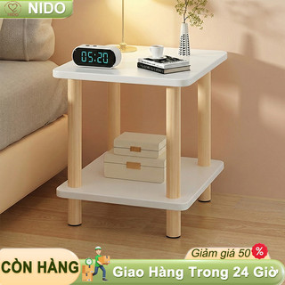 Nido Tủ Đầu Giường 2 Tầng Chân Gỗ - Bàn Trà Sofa Đa Năng Decor Phòng Ngủ Xinh Xắn (Đủ Size)