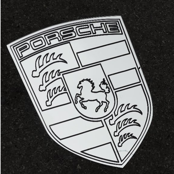 Gương Trang Trí Hình Logo Porsche, Gương Decor Phòng Porsche, Gương Mica Chống Vỡ - Mizzor Studio