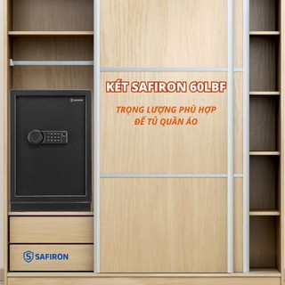 Két Sắt Safiron 60LBF Khóa vân tay điện dung thế hệ mới, Báo động chống trộm 25KG (Freeship)