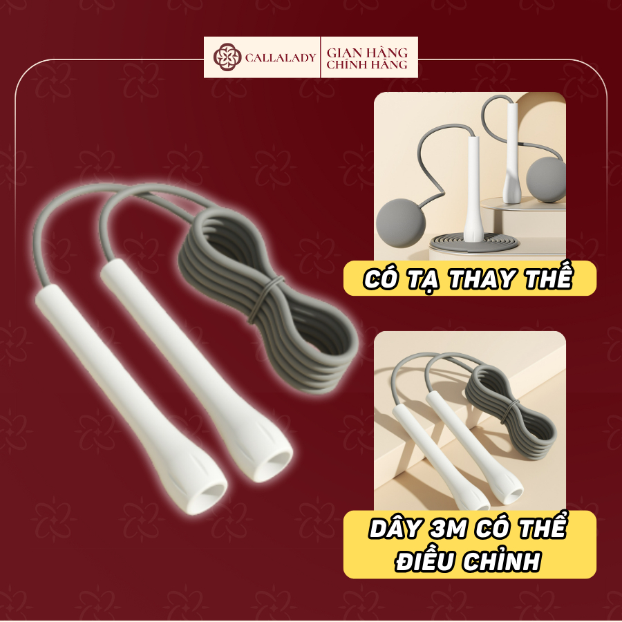 Dây nhảy thể lực Callalady 2 trong 1 dây nhảy có thể điều chỉnh tạ thể dục tại nhà giảm mỡ bụng cho mọi lứa tuổi