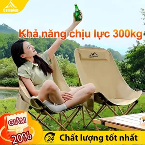 Ghế Gấp Gọn Camping, Chịu Tải 150kg ghế xếp gấp gọn camping lưng cao cải tiến đi du lịch cắm trại có túi đựng
