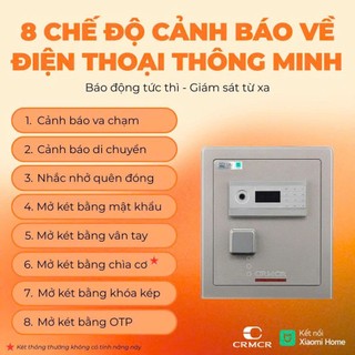 Két Sắt Mini Vân Tay Điện Tử 45LB Kết Nối Điện Thoại, Nặng 50 KG Quản lý từng người mở két ngay trên điện thoại