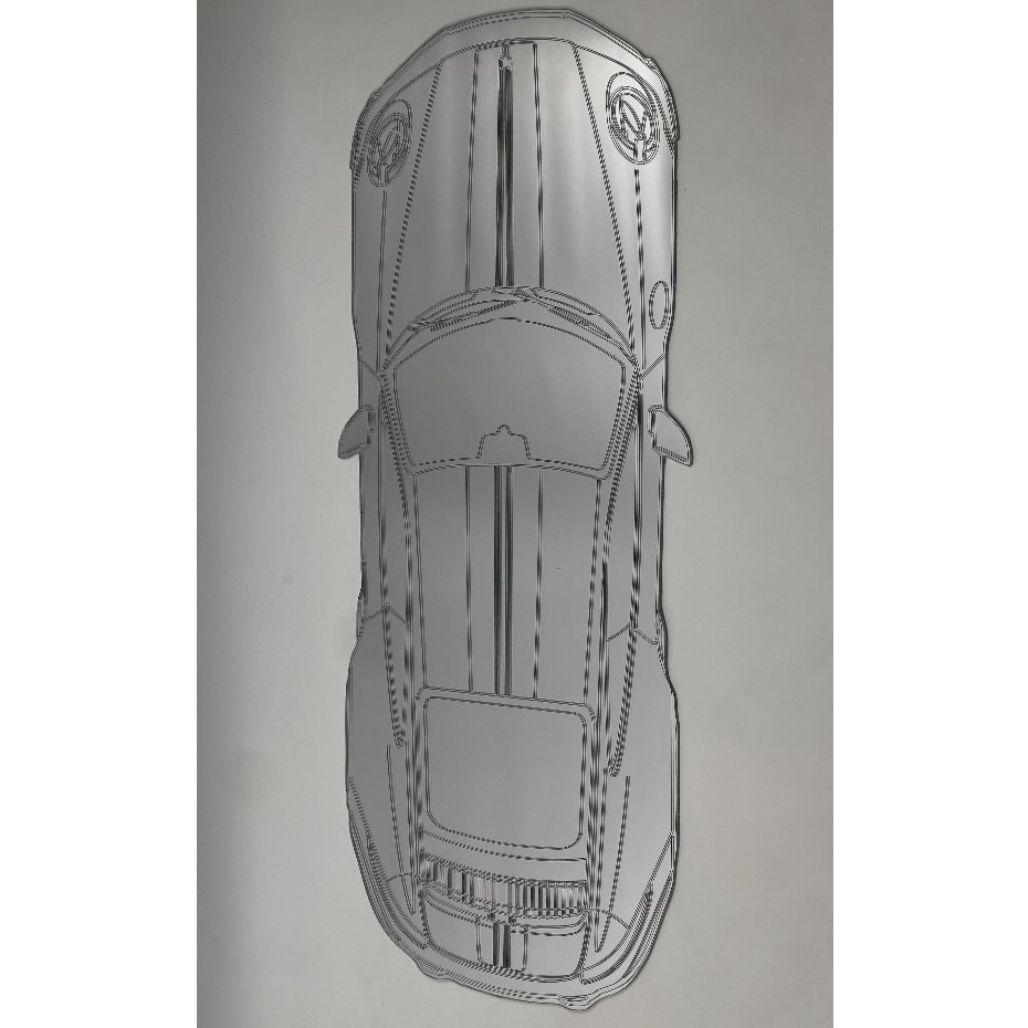 Gương Trang Trí Phòng Hình Porsche, Gương Decor Phòng Hình Car, Gương Mica Dán Tường Hình Xe Ô Tô - Mizzor Studio