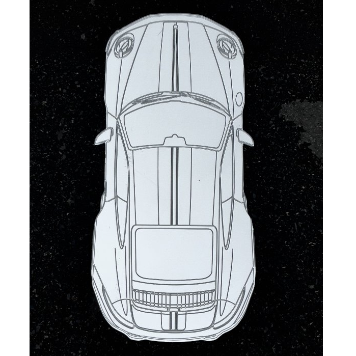Gương Trang Trí Phòng Hình Porsche, Gương Decor Phòng Hình Car, Gương Mica Dán Tường Hình Xe Ô Tô - Mizzor Studio