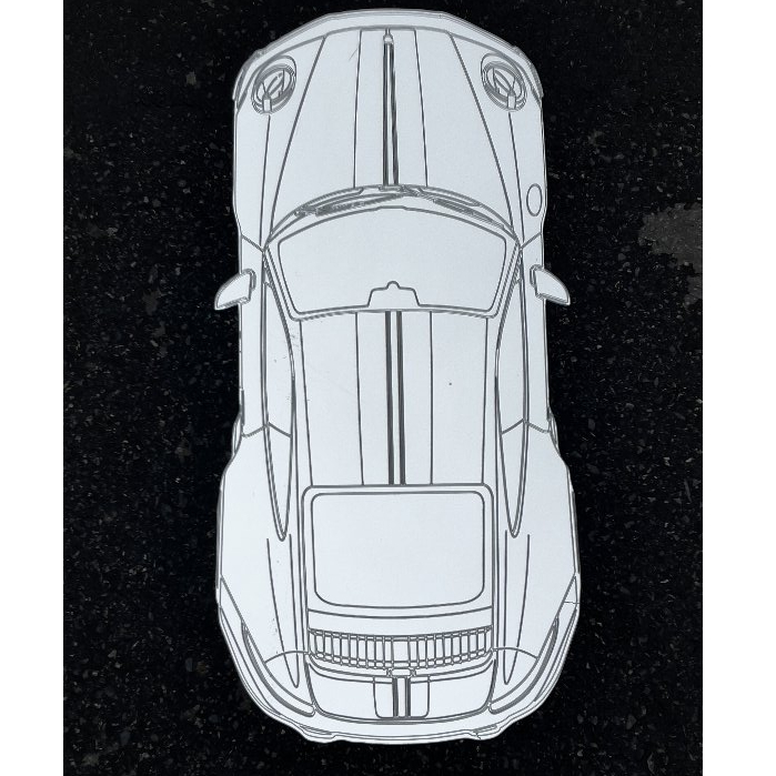 Gương Trang Trí Phòng Hình Porsche, Gương Decor Phòng Hình Car, Gương Mica Dán Tường Hình Xe Ô Tô - Mizzor Studio