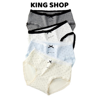 Quần Lót Nữ Hoạ Tiết Chấm Bi Xinh Xắn Viền Ren Tiểu Thư, Quần Chip Mềm Thoáng Đáy 2 Lớp King Shop L-5114
