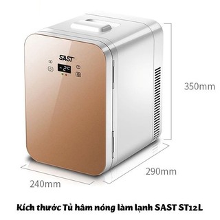 (Xả Kho) Tủ Lạnh Mini 12 Lít SAST ST-12L 2 Chế Độ Làm Lạnh Và Hâm Nóng, Dùng Cho Ô Tô Và Gia Đình